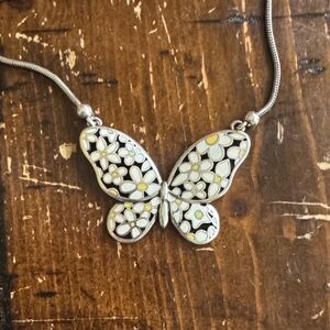 Brighton Silver and White Butterfly Necklace